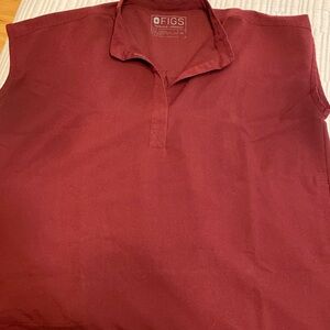 Figs Rafaela burgundy scrub top